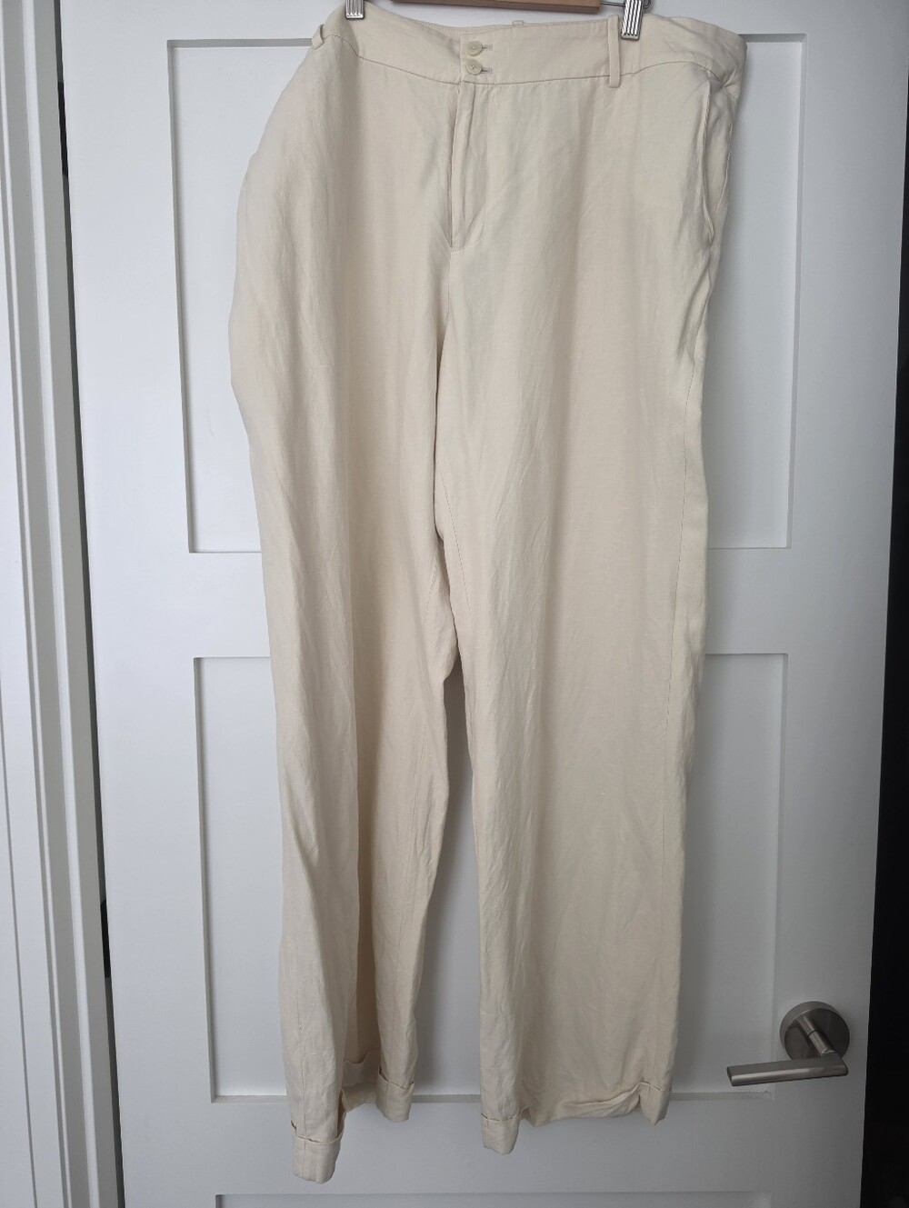 Ralph Lauren Cream Linen Silk Blend Pants
